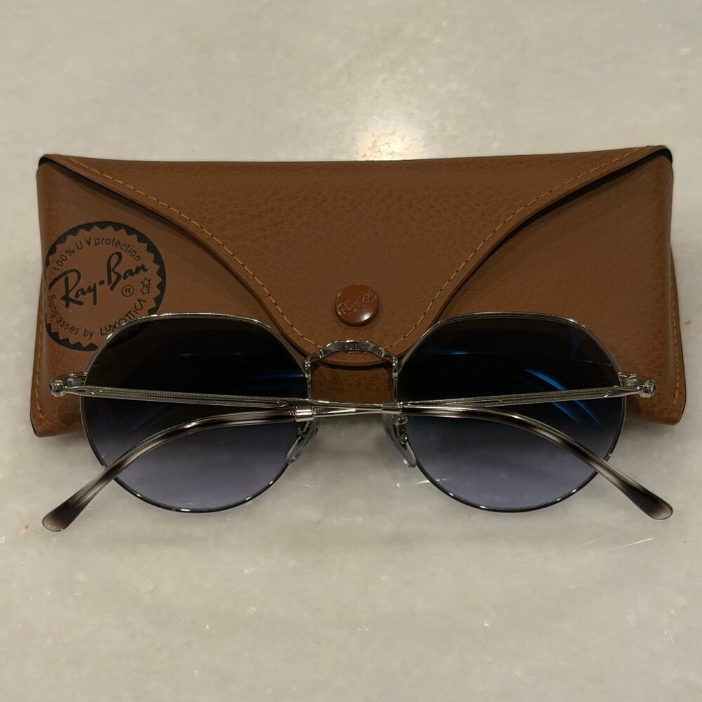 Ray-Ban RB3565 Jack Sunglasses, 51-20-145 (Silver / Clear Gradient Blue Lens)